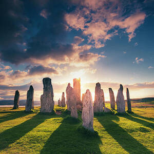 United Kingdom, Scotland, Great Britain, British Isles, Lewis And Harris, Iconic Callanish Stone Circle In The Outer Hebrides At Sunset #3 by Maurizio Rellini