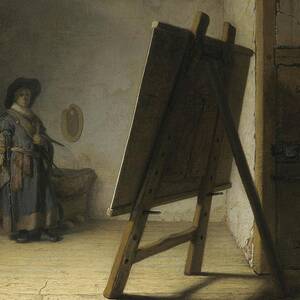 The Artist In His Studio by Rembrandt Van Rijn