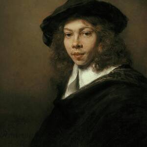 Young Man In A Black Beret by Rembrandt Van Rijn