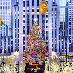New York City, Ny, Rockefeller Center, Christmas Tree #5 by Claudia Uripos New York City, Ny, Rockefeller Center, Christmas Tree #5 by Claudia Uripos