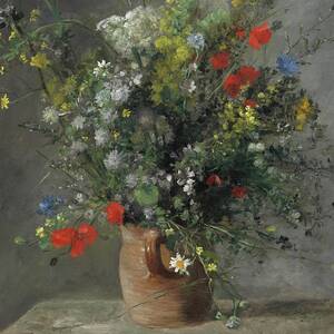 Flowers In A Vase by Pierre-auguste Renoir