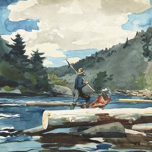 Hudson River, Logging by Winslow Homer Hudson River, Logging by Winslow Homer