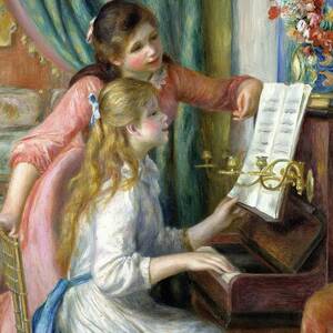 Two Young Girls At The Piano by Pierre Auguste Renoir