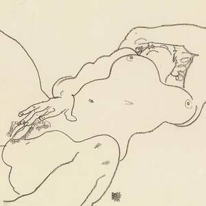 Reclining Nude by Egon Schiele