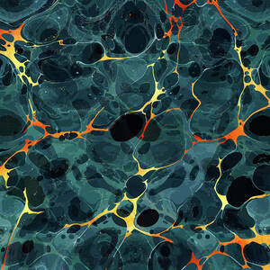 Abstract Painting - Marbling art 06- Fluid Painting - Blue, Gold Abstract - Modern Abstract by Studio Grafiikka