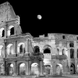 Ancient Rome in Black and White - Roman Colosseum at night by Stefano Senise