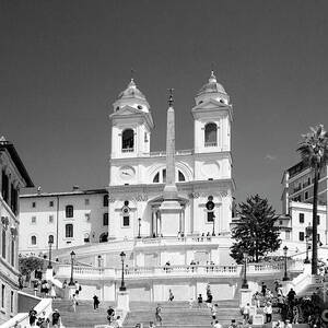 Black and White Spanish Steps Rome by Stefano Senise