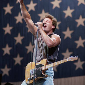 Bruce Springsteen Singing On Stage by Bettmann