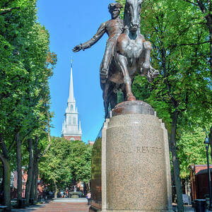 Church & Statue, Boston, Ma by Laura Zeid Church & Statue, Boston, Ma by Laura Zeid