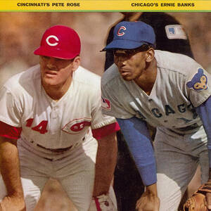 Cincinnati Reds Pete Rose And Chicago Cubs Ernie Banks Sports Illustrated Cover by Sports Illustrated