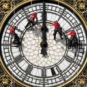 Cleaning Of Big Bens Clock Face by Oli Scarff
