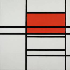Composition Of Red And White; Nom 1,composition No. 4 by Piet Mondrian