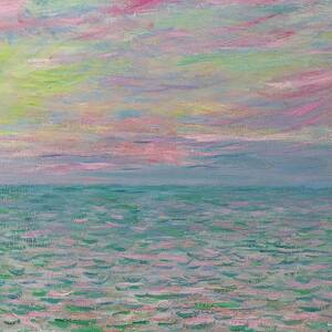 Coucher De Soleil A Pourville, Pleine Mer by Claude Monet