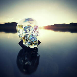 Crystal Skull Laying On Rock In Lake by Doug Armand Crystal Skull Laying On Rock In Lake by Doug Armand