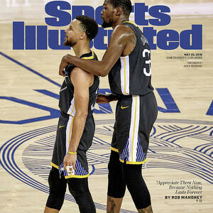 Curry  Durant Inside A Golden Basketball Sunset Sports Illustrated Cover by Sports Illustrated