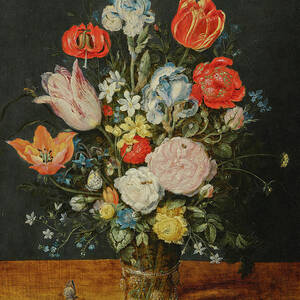 Flowers In A Glass Beaker, After 1608 by Heritage Images Flowers In A Glass Beaker, After 1608 by Heritage Images