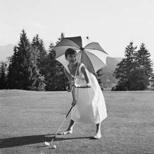 Golfing Hepburn by Hulton Archive Golfing Hepburn by Hulton Archive