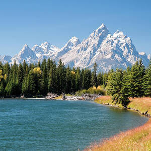 Grand Tetons Mountians And The Snake by Skibreck