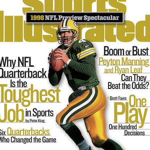 Green Bay Packers Qb Brett Favre, 1998 Nfl Football Preview Sports Illustrated Cover by Sports Illustrated