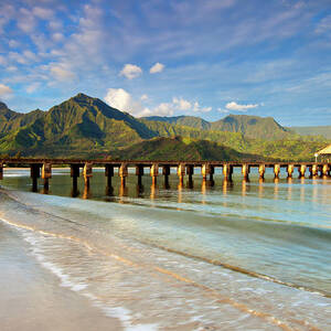 Hanalei Bay Pier Beach by M Swiet Productions