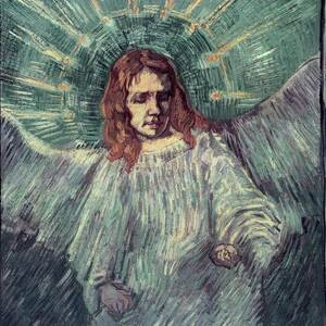 Head Of An Angel After Rembrandt by Vincent Van Gogh