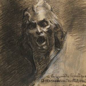 Head Of Man Expressive Of Horror by Victor Joseph Segoffin