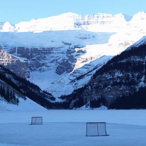 Hockey Net On Frozen Lake by Ascent pks Media Inc.