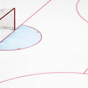 Ice Hockey Goal Net And Empty Rink by David Madison