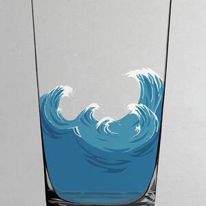 Illustration Of Choppy Waves In A Water by Malte Mueller