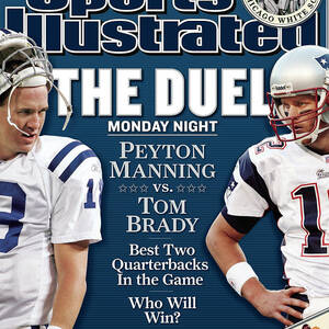 Indianapolis Colts Qb Peyton Manning And New England Sports Illustrated Cover by Sports Illustrated
