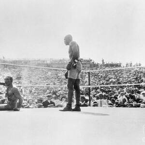 Jack Johnson In Ring With Fallen James by Bettmann