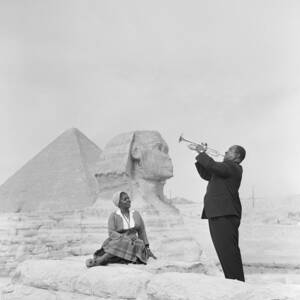 Jazz Trumpeter Louis Armstrong Playing by Bettmann
