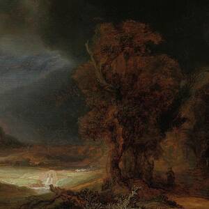 Landscape With The Parable Of The Good Samaritan by Rembrandt Van Rijn