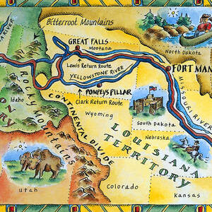 Lewis & Clark Expedition Map by Jennifer Thermes
