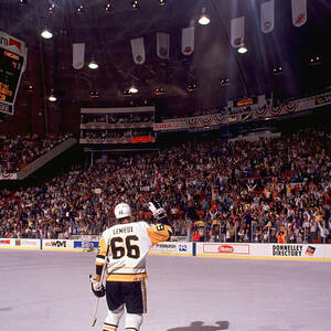 Mario Lemieux Waves To The Crowd by B Bennett