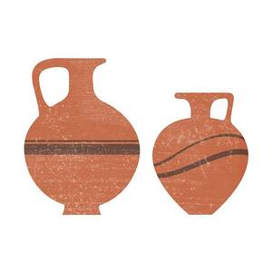 Minimal Abstract Greek Vase 20 - Oinochoe - Terracotta Series - Modern, Contemporary Print - Sienna by Studio Grafiikka