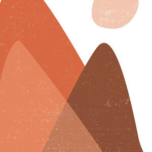 Mountain Ranges - Minimal Abstract - Terracotta Art - Contemporary, Modern Print - Brown by Studio Grafiikka