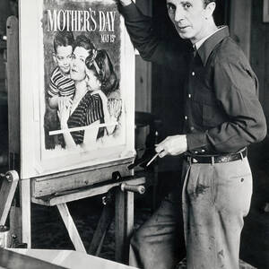 Norman Rockwell Working On Mothers Day by Bettmann Norman Rockwell Working On Mothers Day by Bettmann