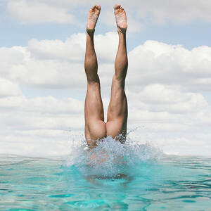 Nude Man Diving by Ed Freeman