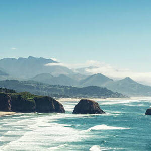 Panoramic Shot Of Cannon Beach, Oregon by Kativ