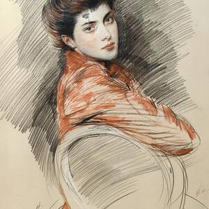 Portrait Of Elisabeth Van Biema by Paul Cesar Helleu