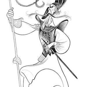 Richard Kiley In Man Of La Mancha by Al Hirschfeld