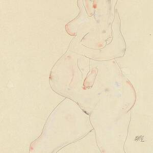 Schwangere Frau Mit Kind Auf Dem Arm by Egon Schiele