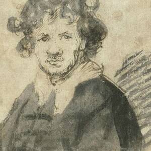 Self-portrait With Tousled Hair by Rembrandt Harmensz. Van Rijn