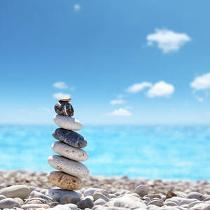 Stone Balance On Beach by Imagedepotpro