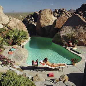 Sunbathing In Arizona by Slim Aarons Sunbathing In Arizona by Slim Aarons