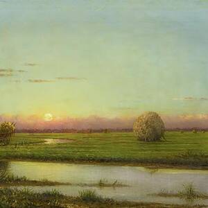 Sunset Over Newburyport Meadows by Martin Johnson Heade Sunset Over Newburyport Meadows by Martin Johnson Heade