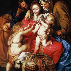 The Holy Family With St. Elizabeth,st. John And A Dove by Peter Paul Rubens The Holy Family With St. Elizabeth,st. John And A Dove by Peter Paul Rubens
