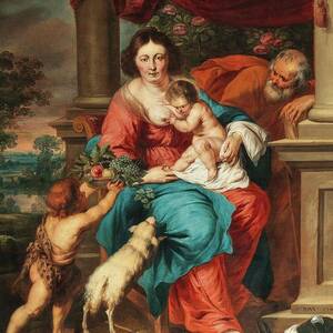 The Holy Family With The Infant Saint John The Baptist by Workshop Of Peter Paul Rubens The Holy Family With The Infant Saint John The Baptist by Workshop Of Peter Paul Rubens