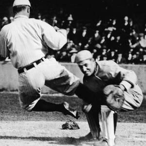 Ty Cobb Sliding Into Catcher by Pictorial Parade